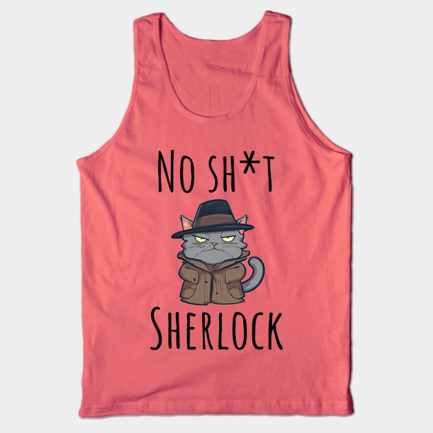 GenX: No Sh*t Sherlock Cat Tank Top by 1965-GenX-1980